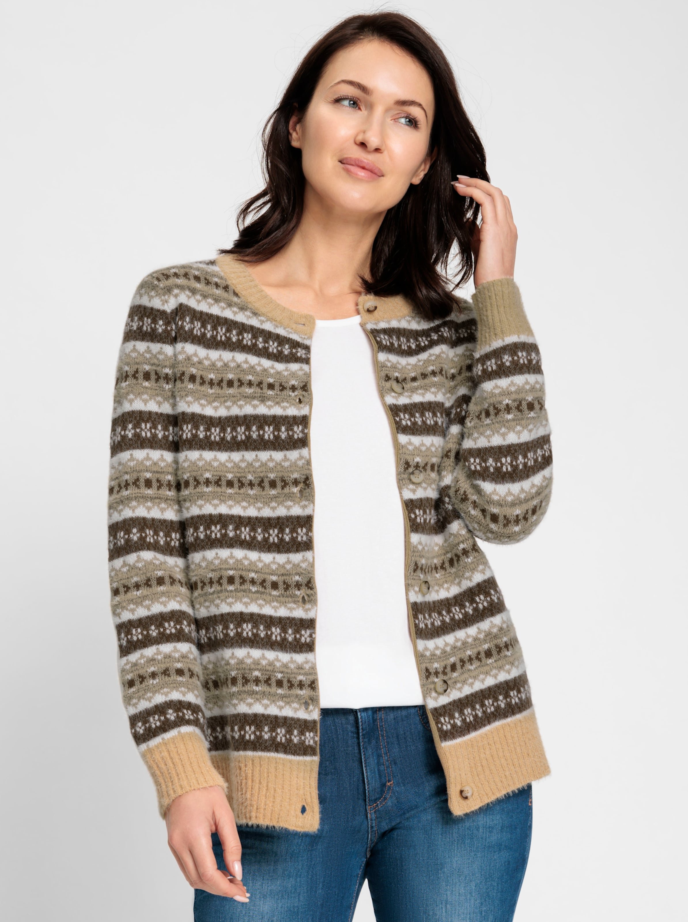 Jacquardstrickjacke