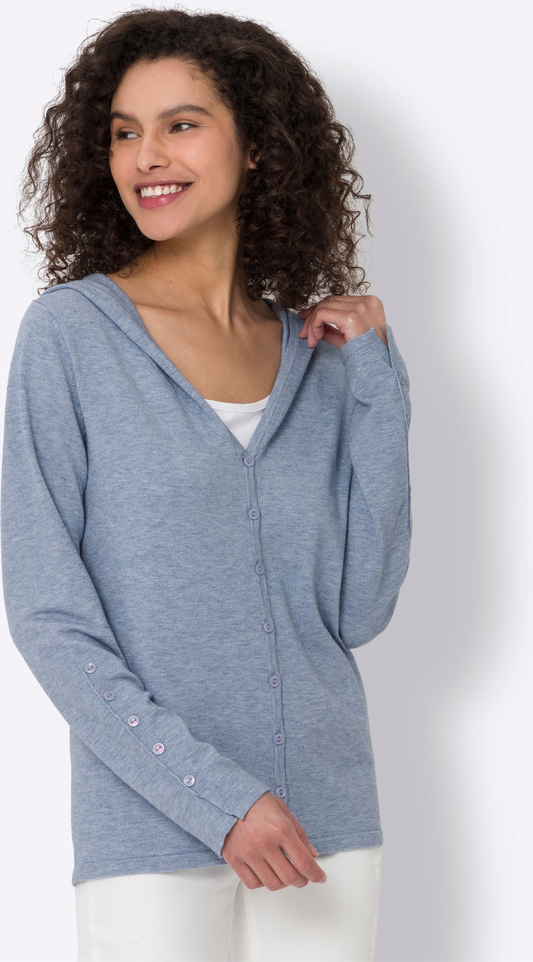 Thumbnail - Kapuzenstrickjacke