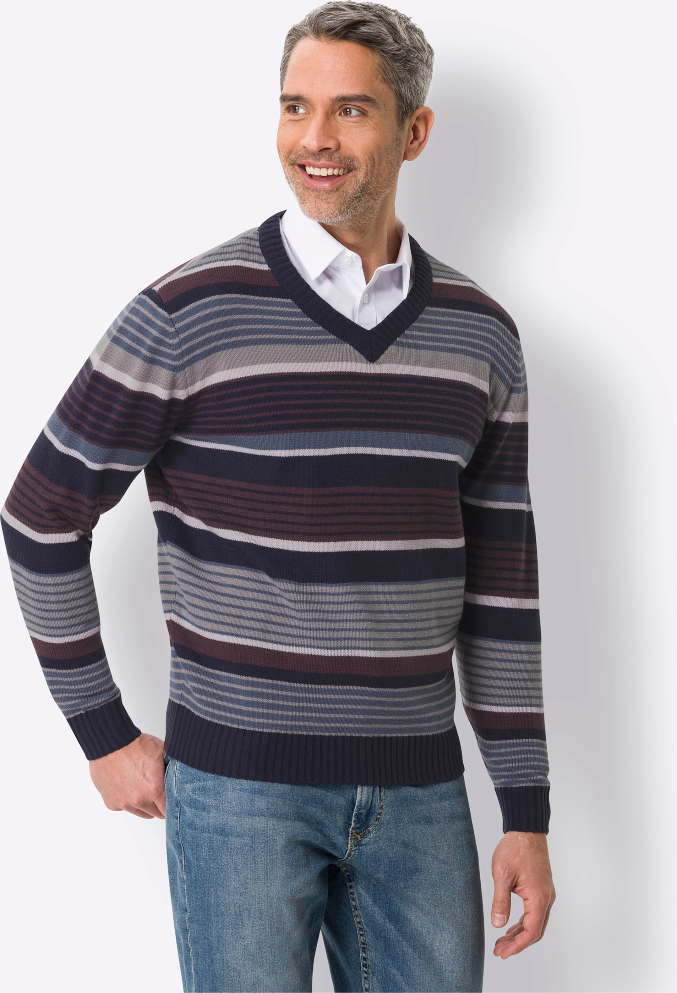 Thumbnail - V-Ausschnitt-Pullover