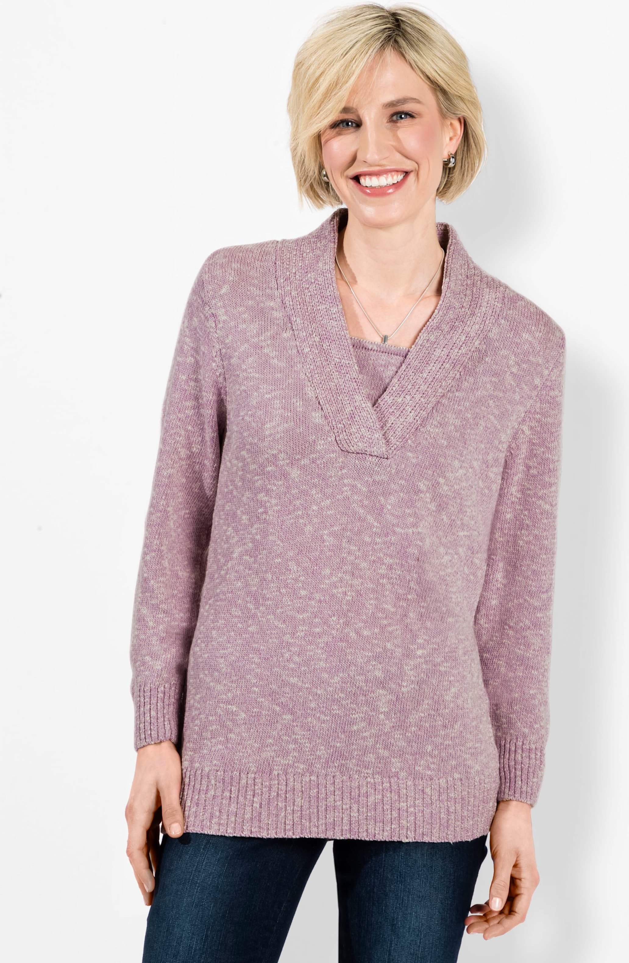 V-Ausschnitt-Pullover