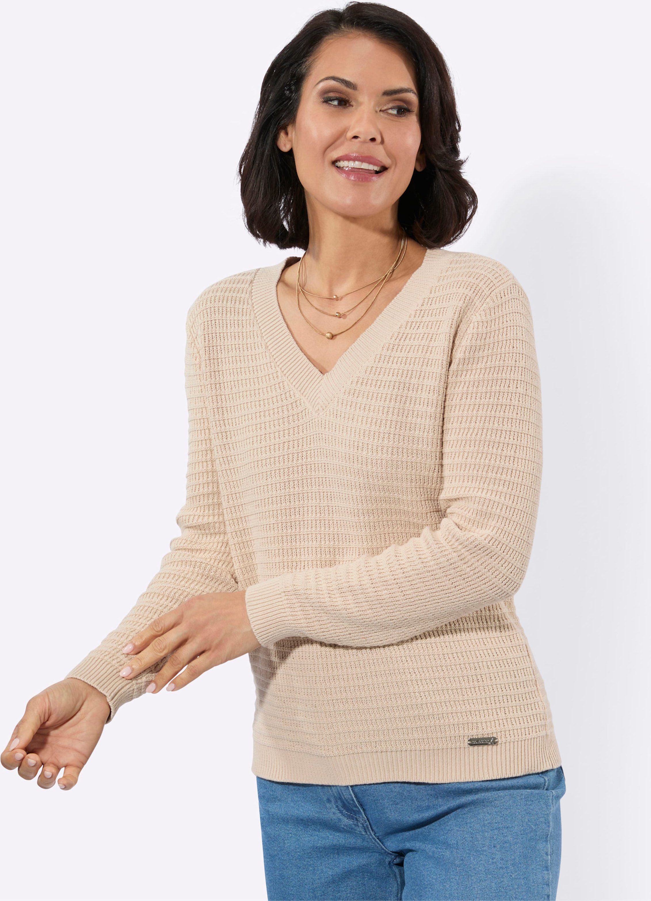 V-Ausschnitt-Pullover