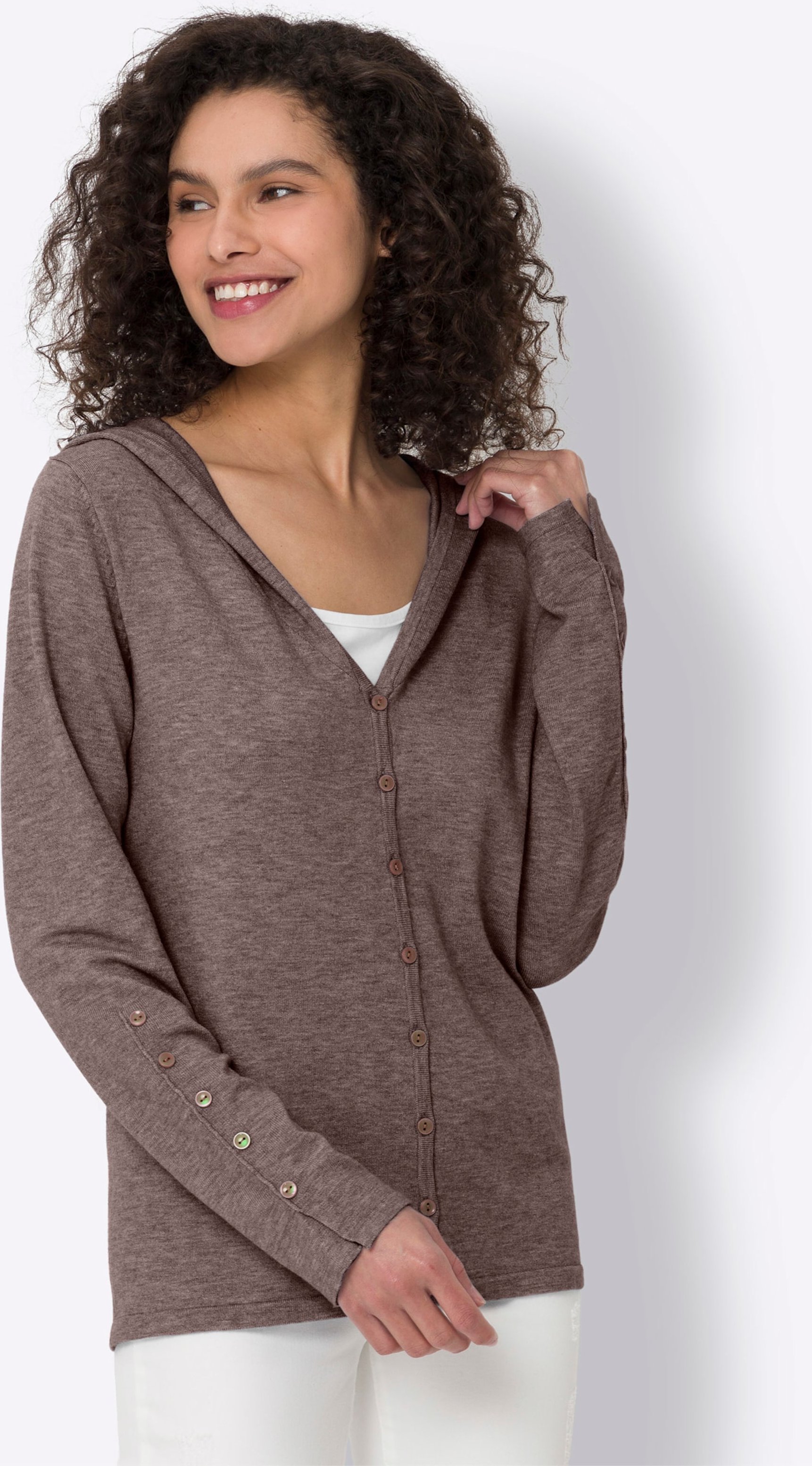 Thumbnail - Kapuzenstrickjacke