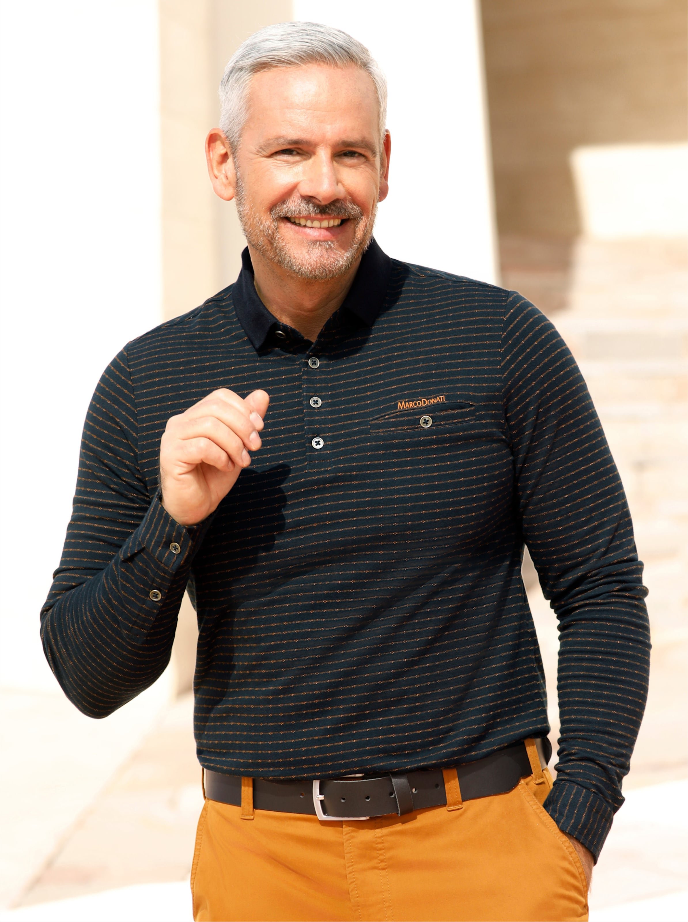 Thumbnail - Langarm-Poloshirt