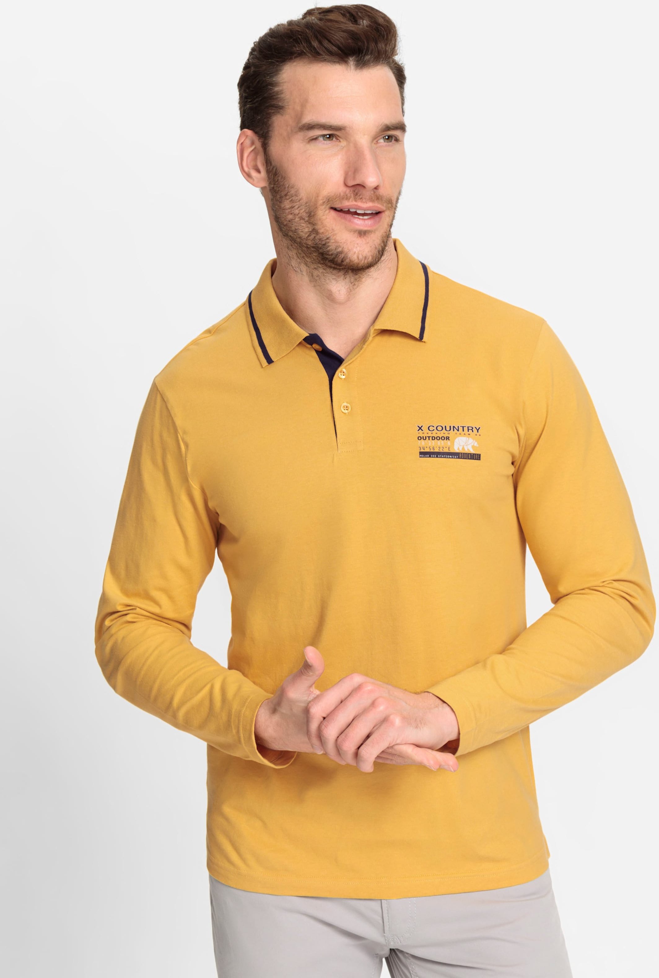 Thumbnail - Langarm-Poloshirt