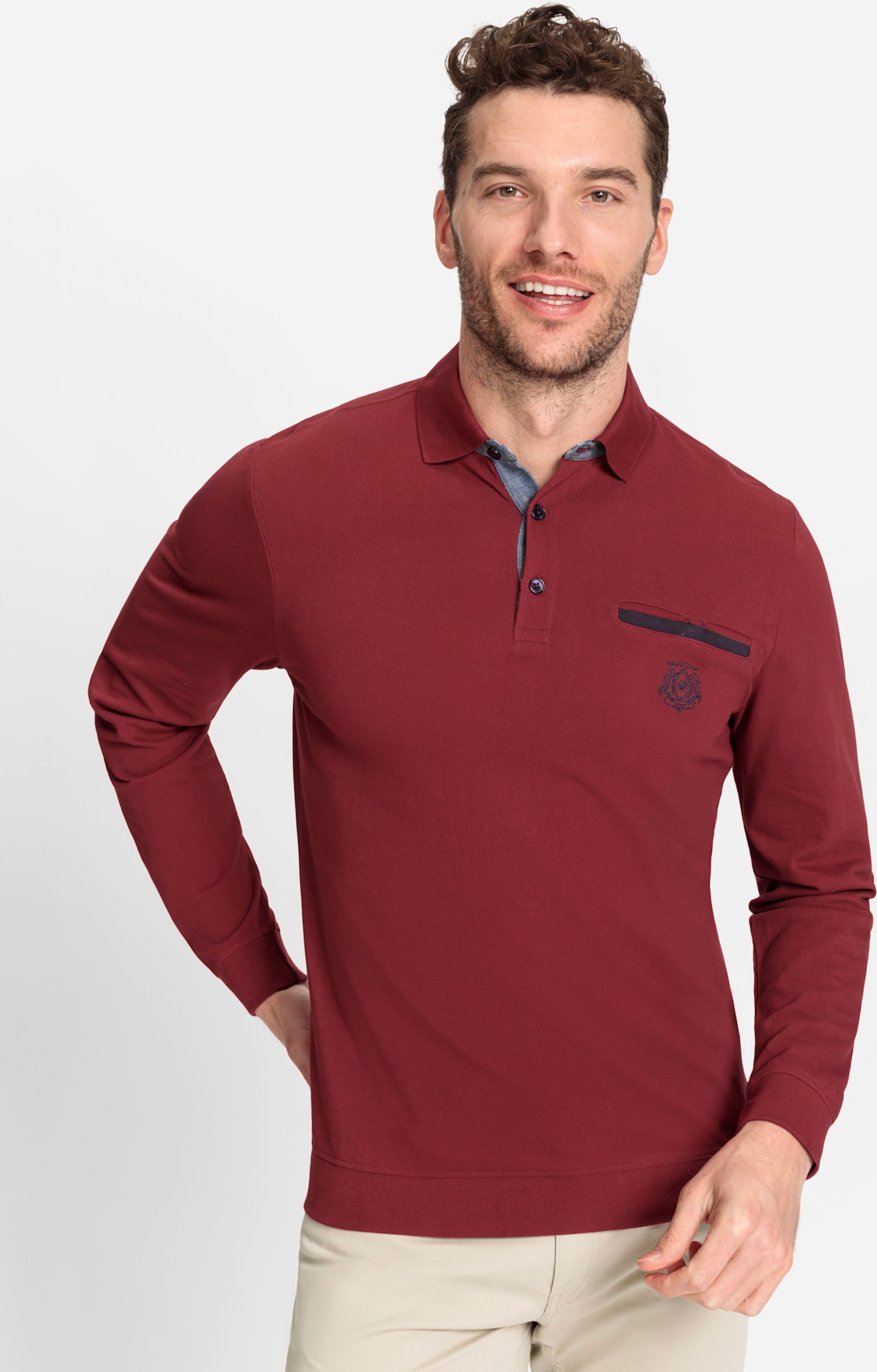 Thumbnail - Langarm-Poloshirt