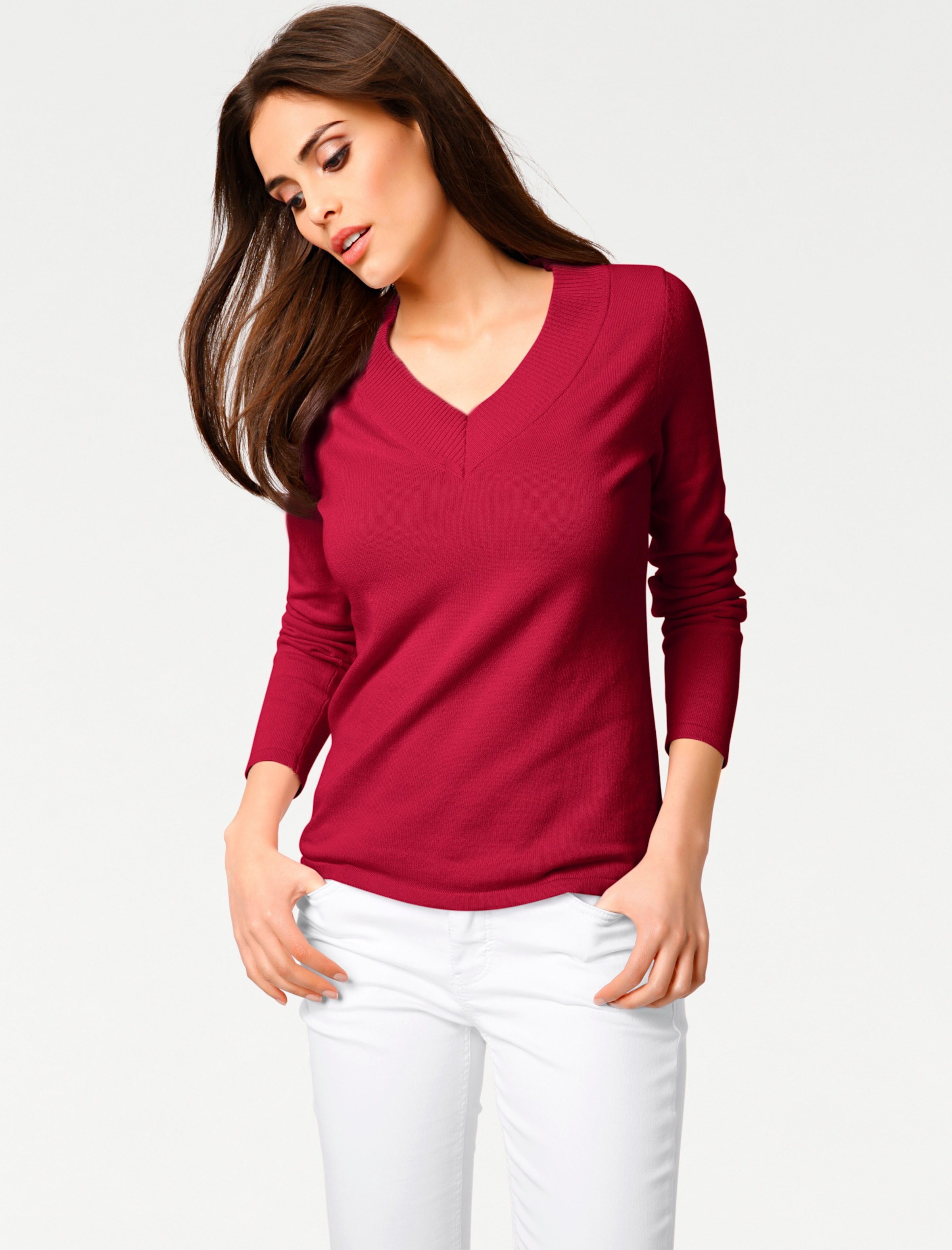 V-Ausschnitt-Pullover