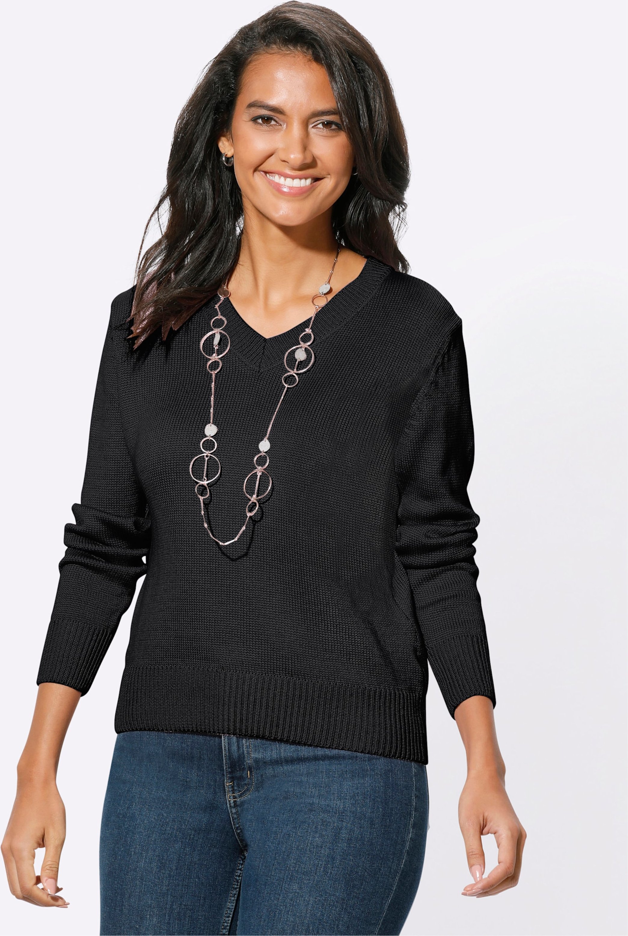 V-Ausschnitt-Pullover