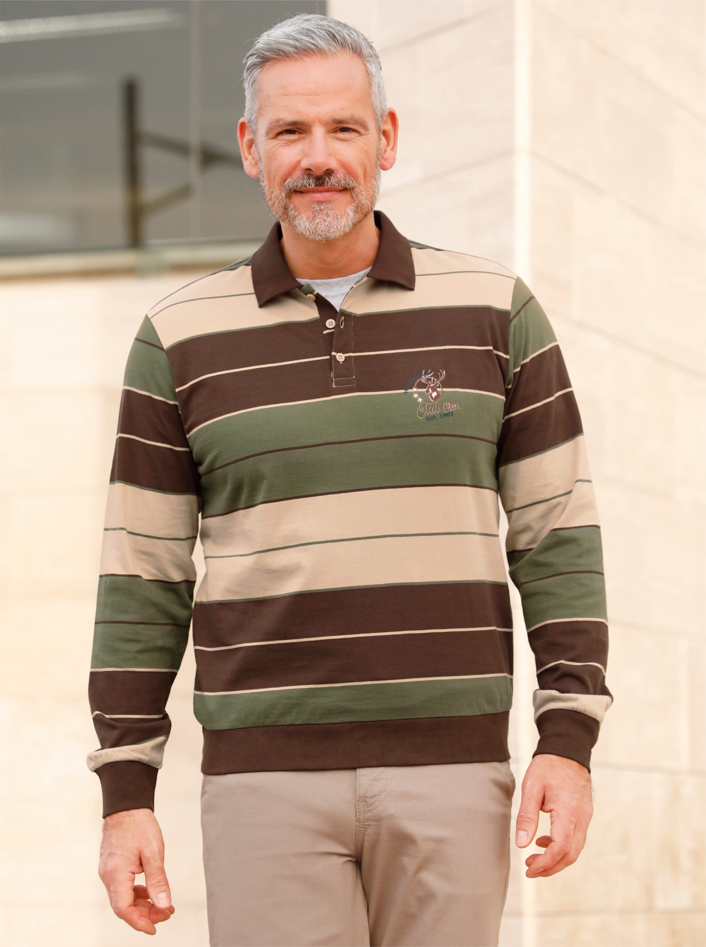Thumbnail - Langarm-Poloshirt