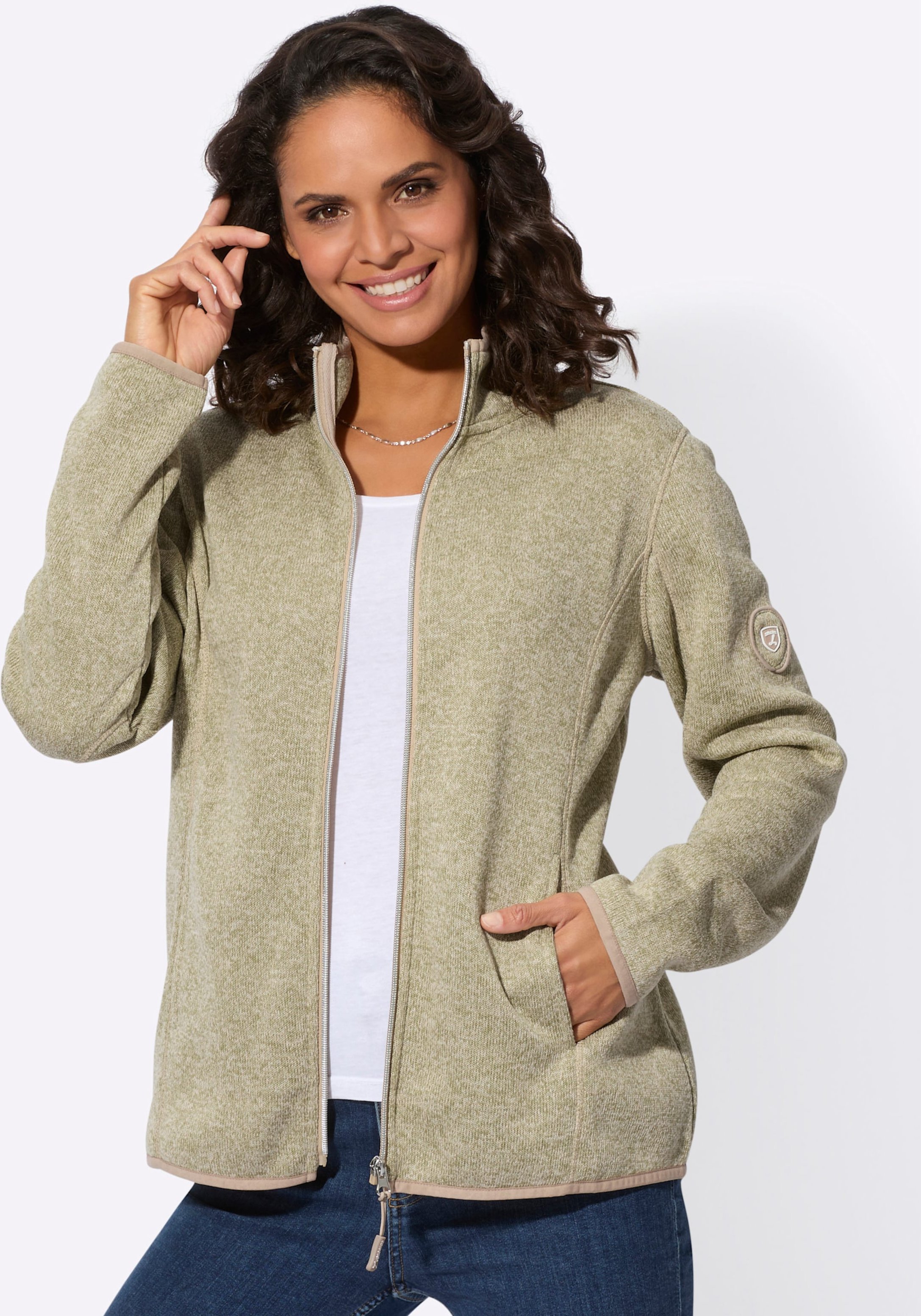 Strickfleece-Jacke