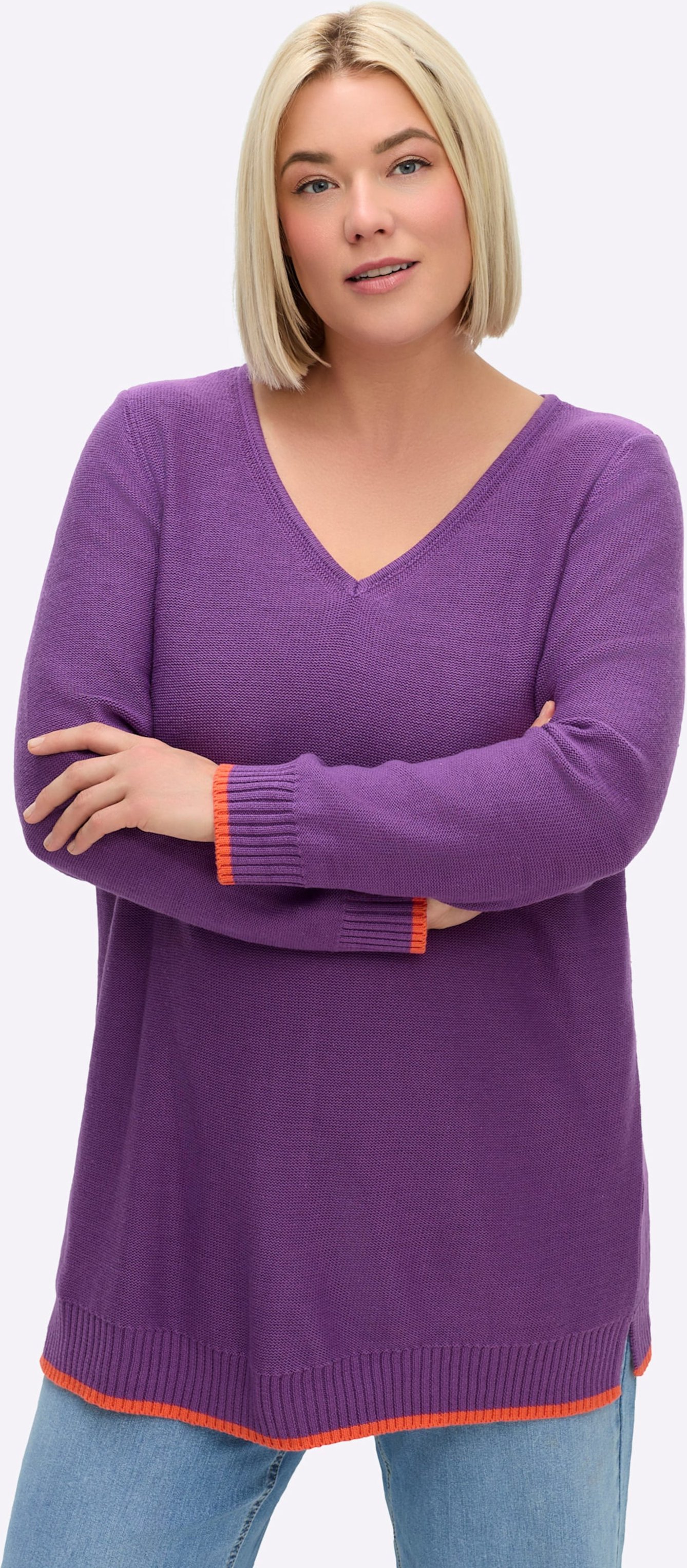 V-Ausschnitt-Pullover