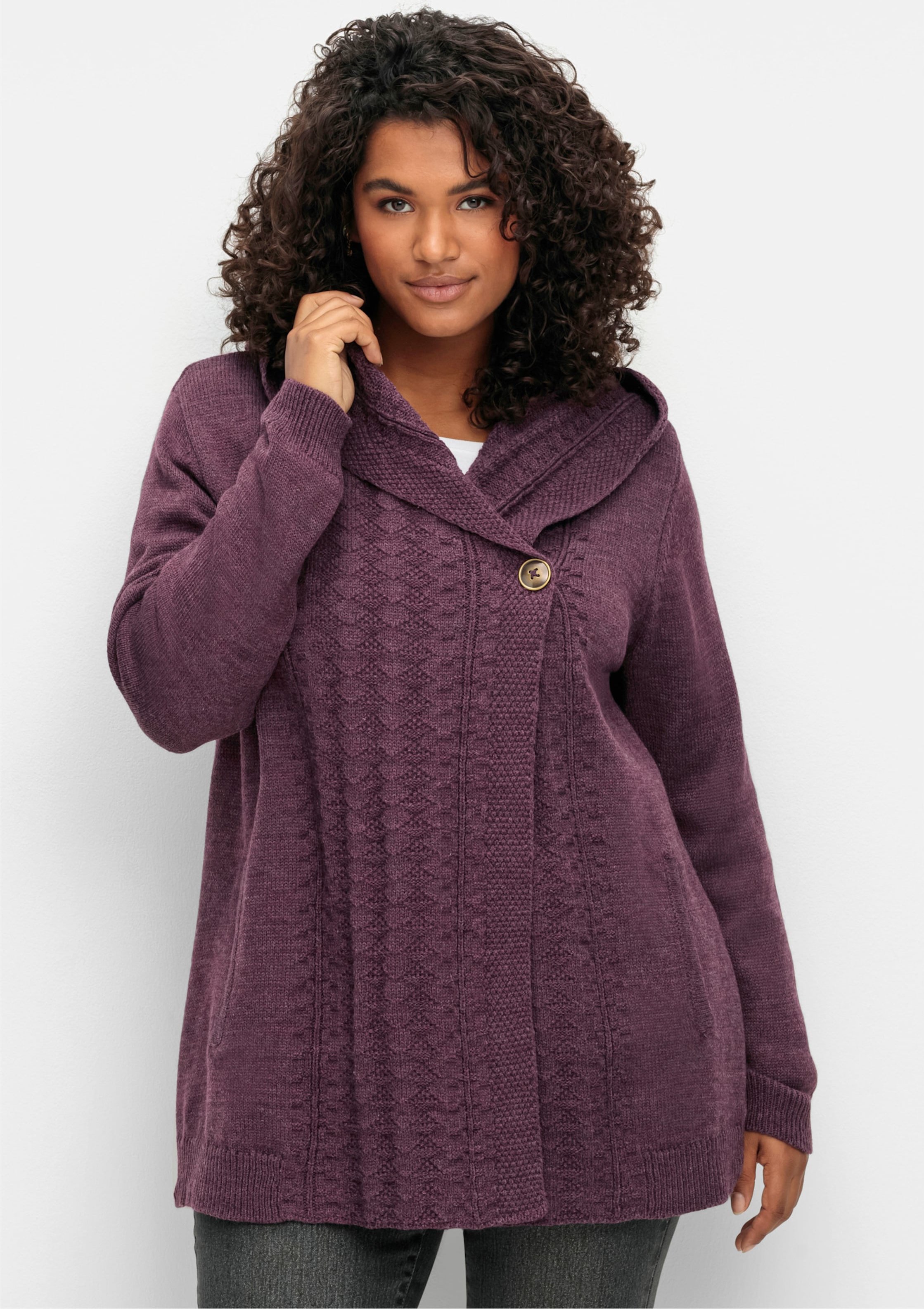Thumbnail - Kapuzenstrickjacke