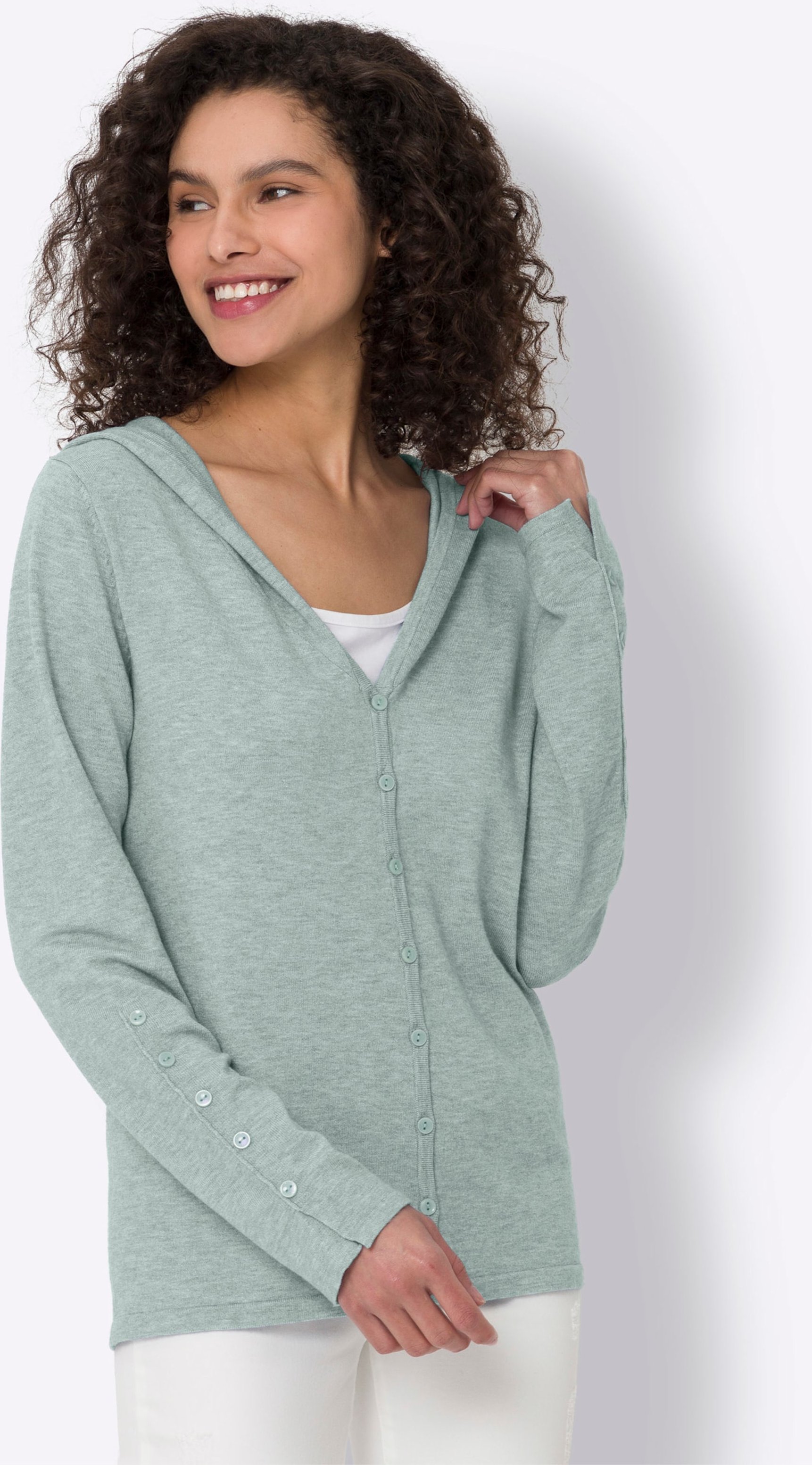 Thumbnail - Kapuzenstrickjacke