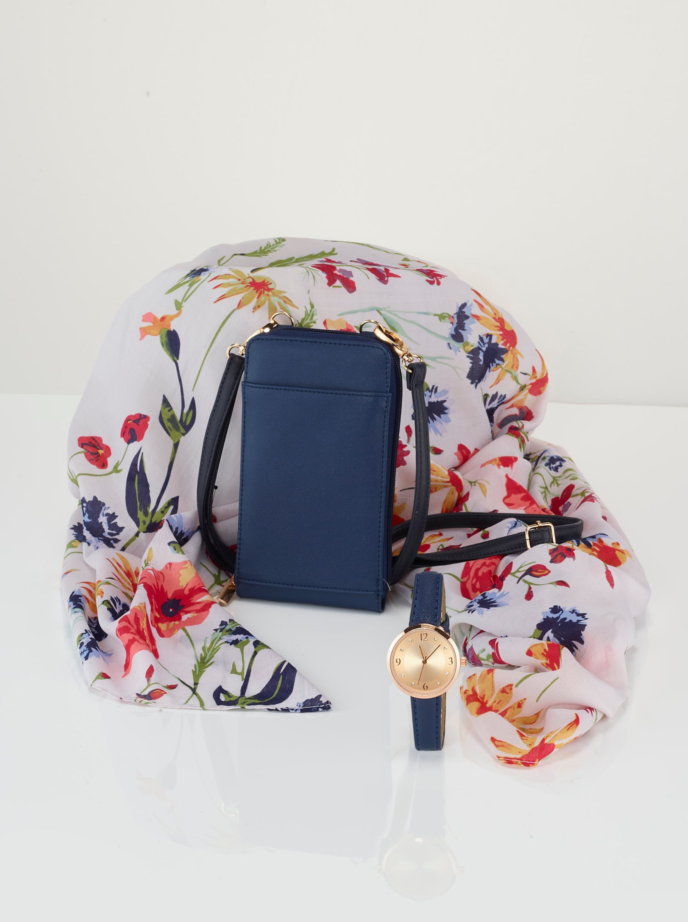 Handytasche + Schal + Armbanduhr