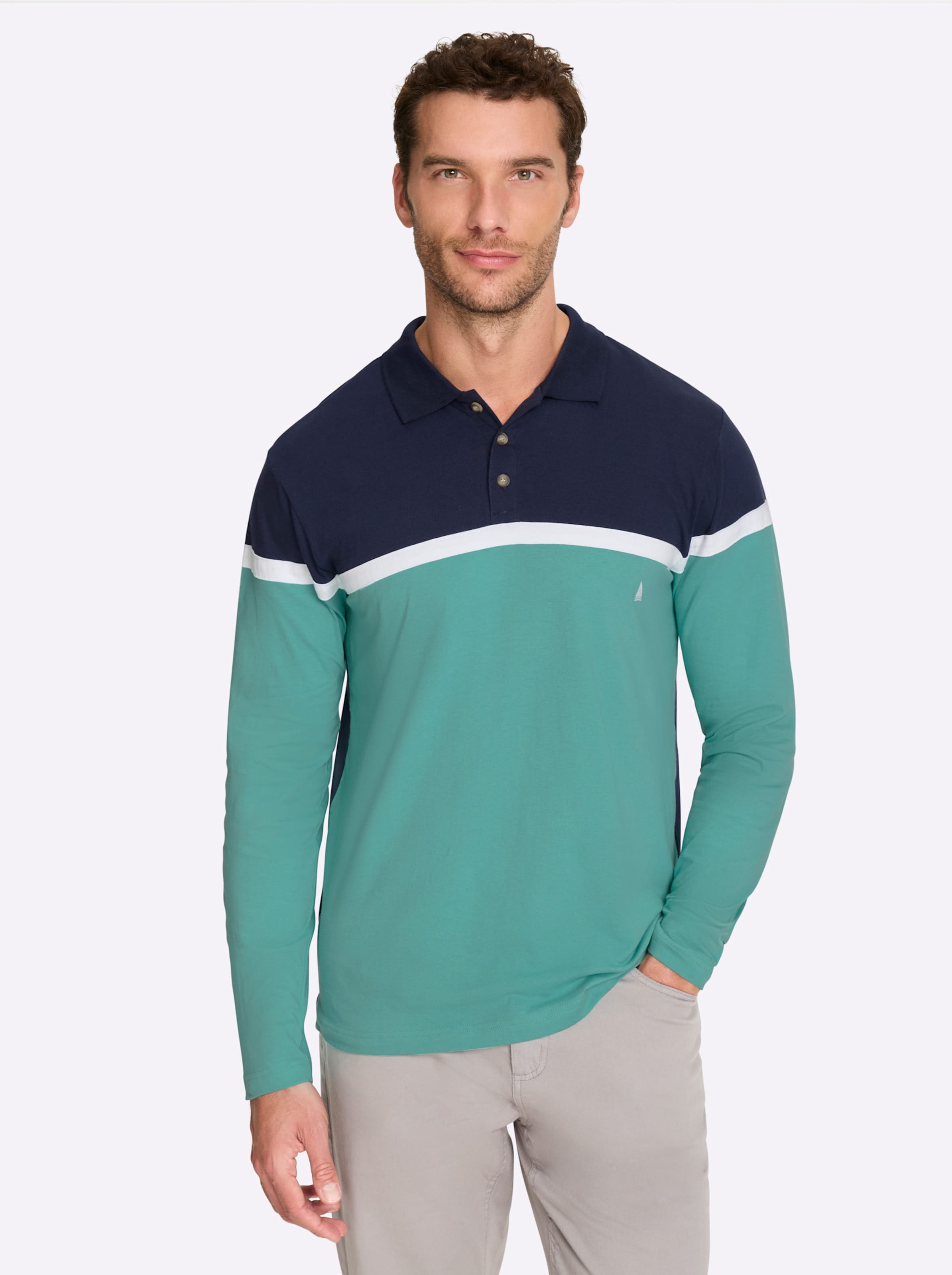 Langarm-Poloshirt