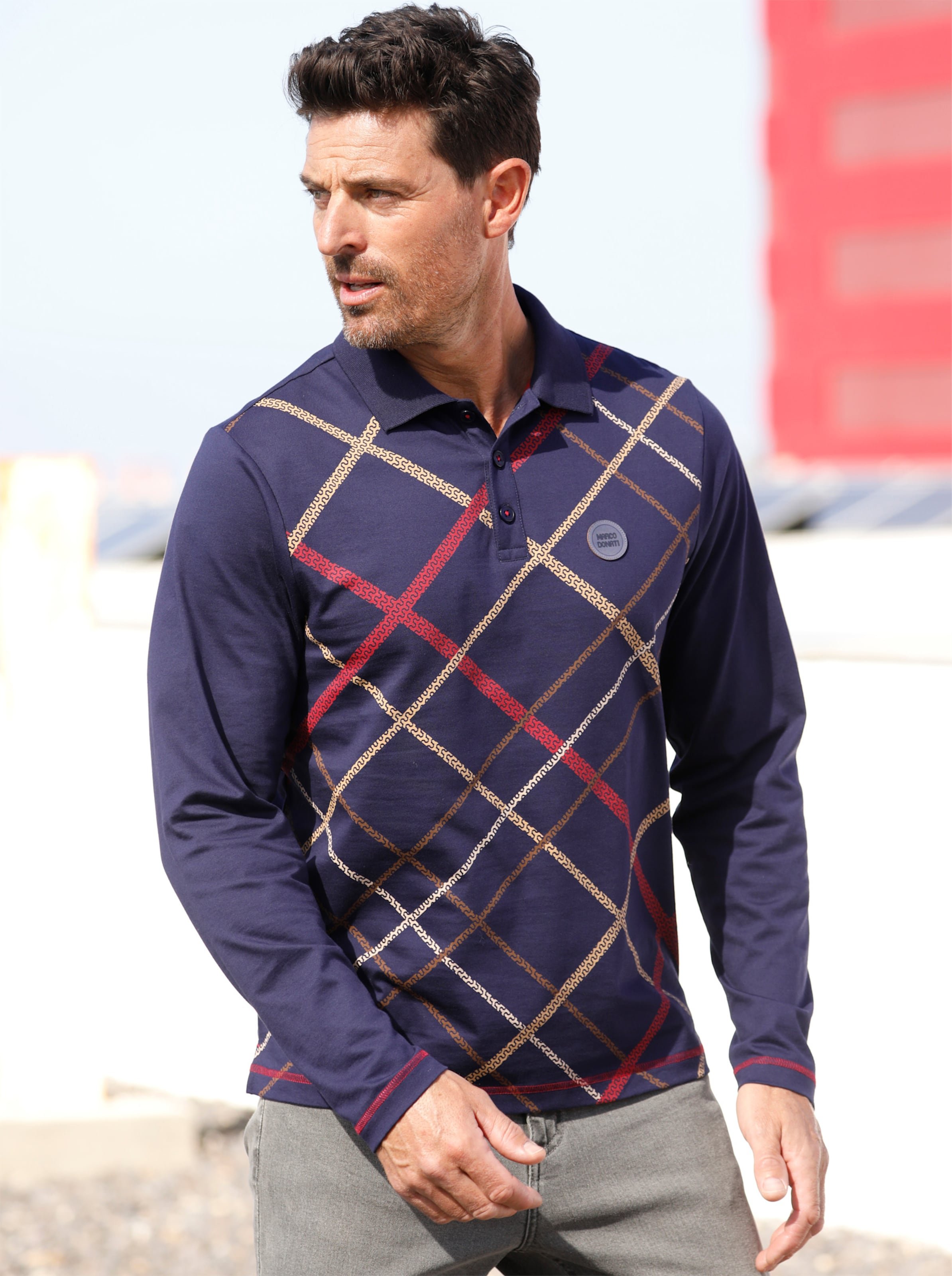Thumbnail - Langarm-Poloshirt