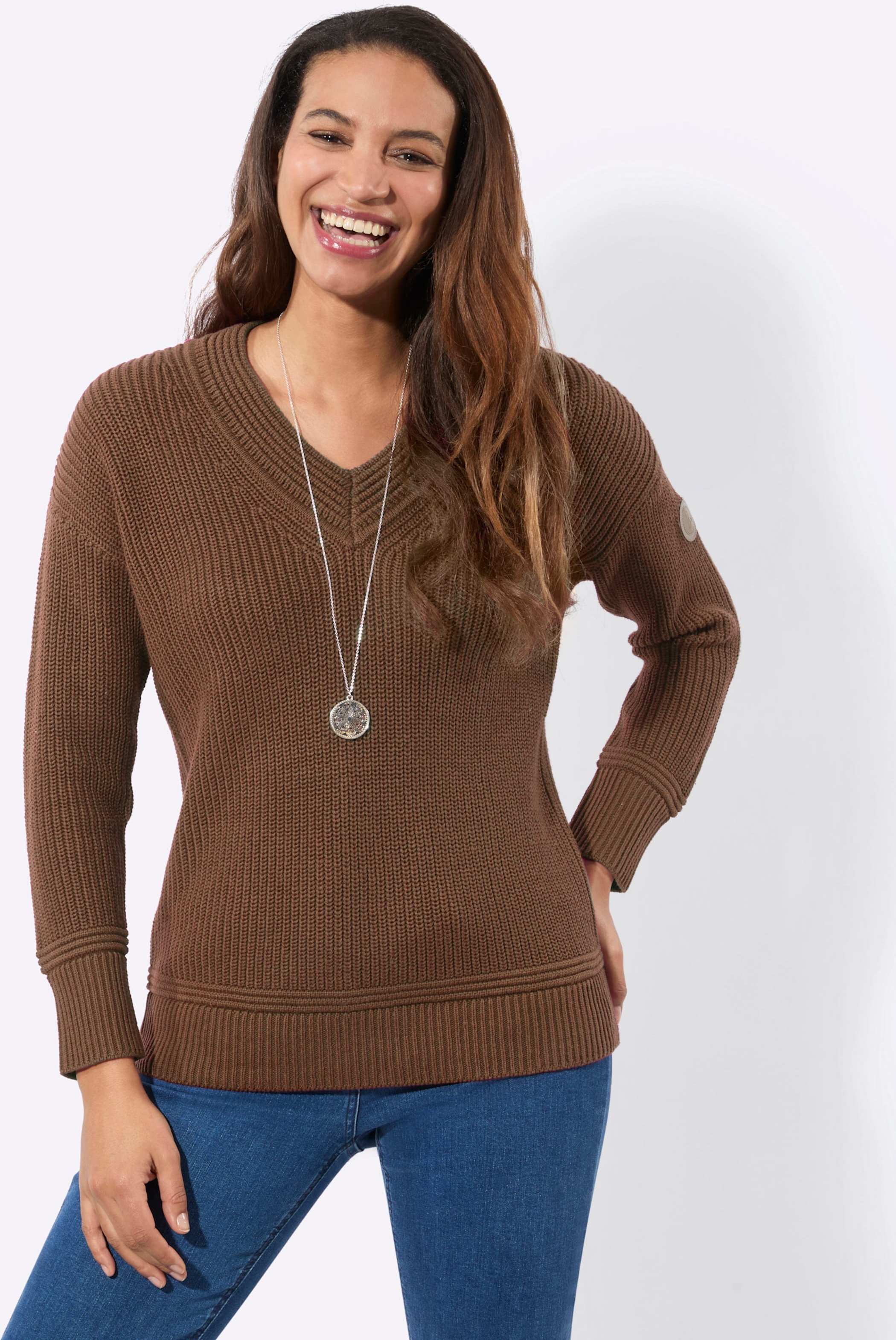 V-Ausschnitt-Pullover