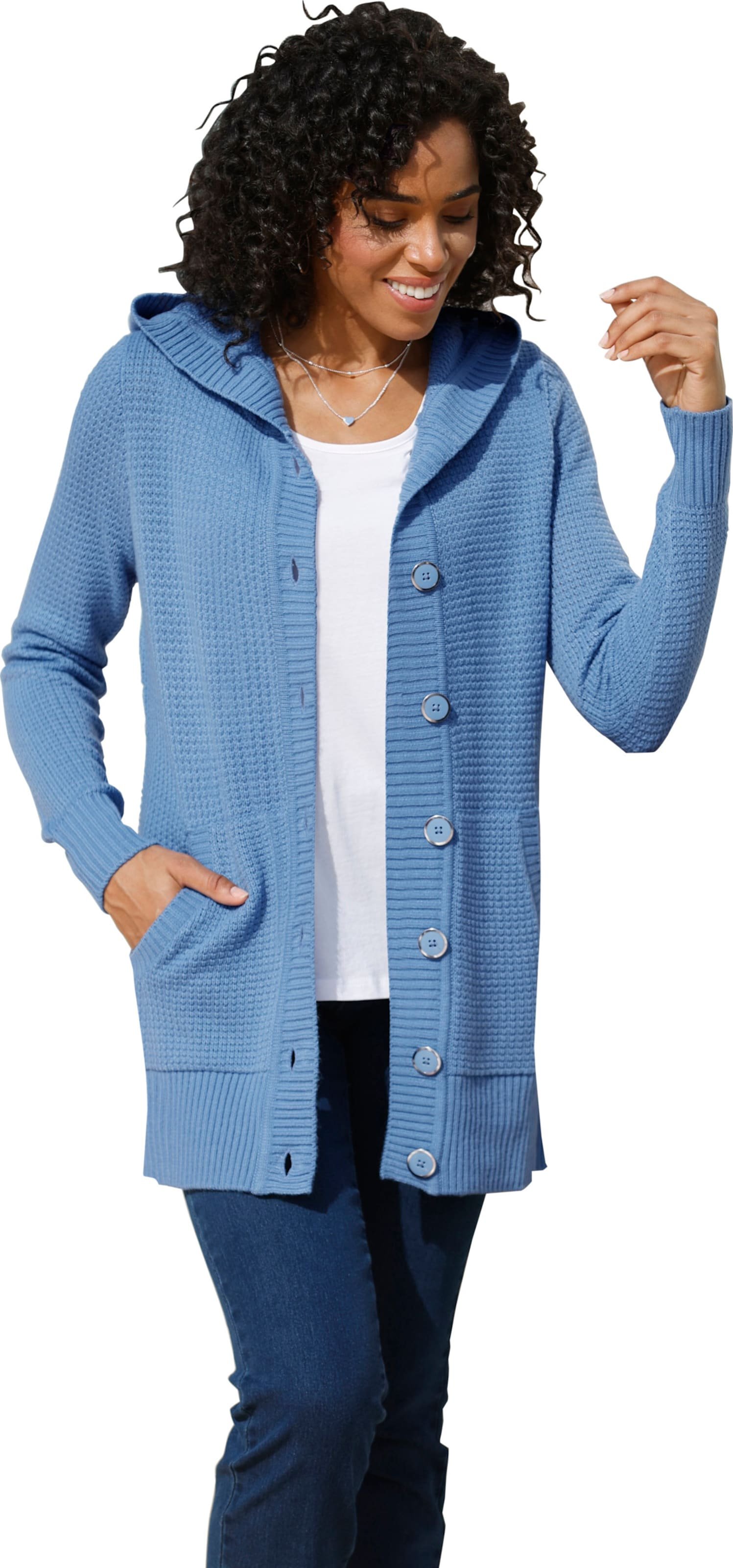 Thumbnail - Kapuzenstrickjacke