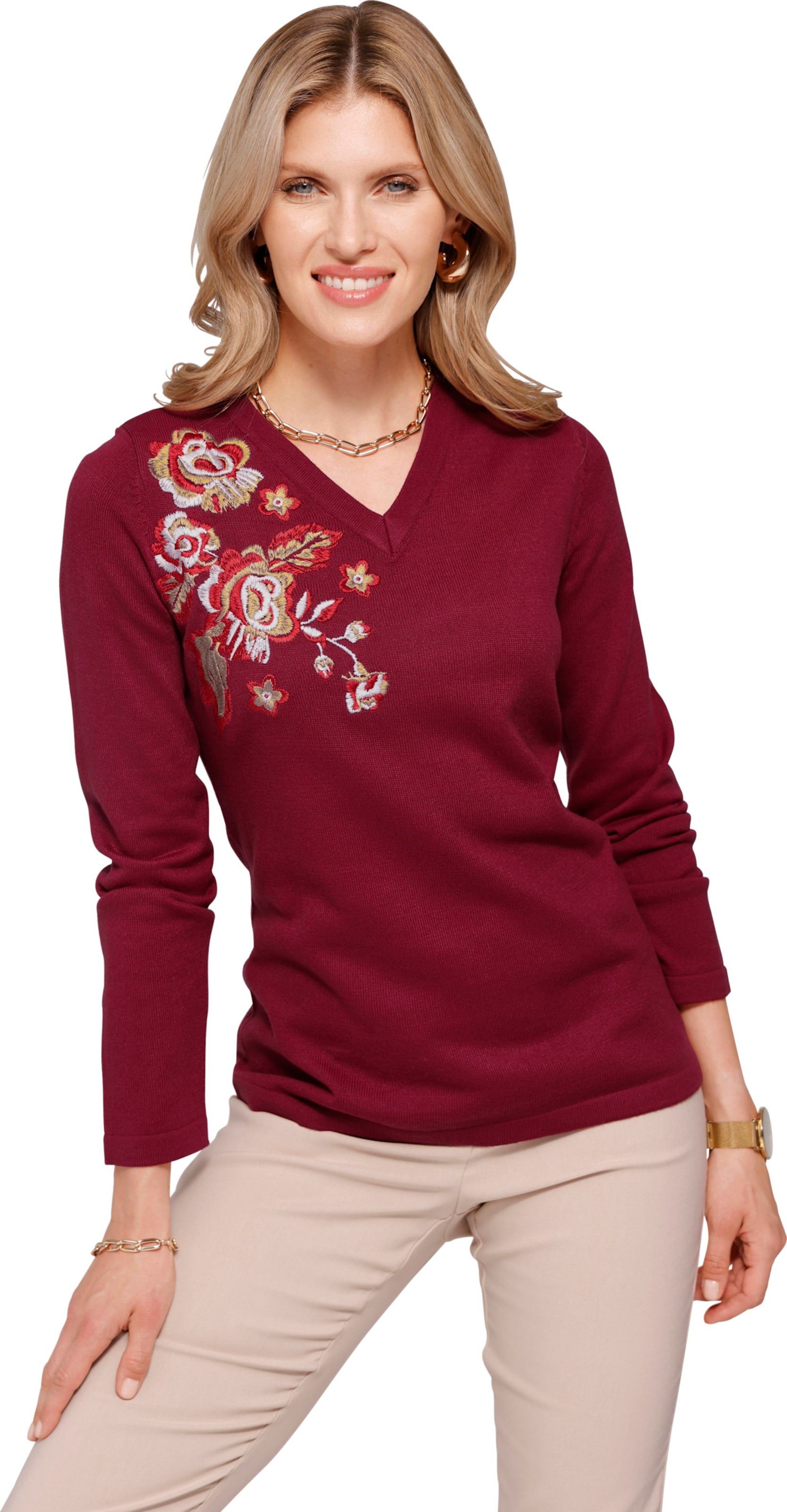 V-Ausschnitt-Pullover