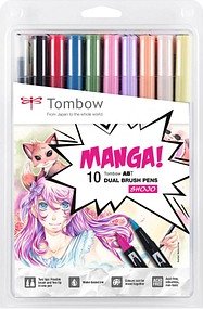 Tombow ABT Manga Shojo Dual Brush-Pens farbsortiert, 1 Set