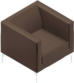 Quadrifoglio Besuchersessel Arte braun weiß Stoff, 1 St.