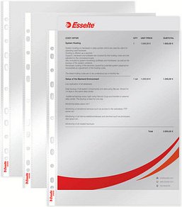 100 Esselte Prospekthüllen Standard DIN A4 transparent glasklar 0,05 mm