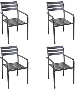 Thumbnail - Garden Pleasure Gartenstühle mit Armlehnen Treviso anthrazit, 4 St., 4 St.