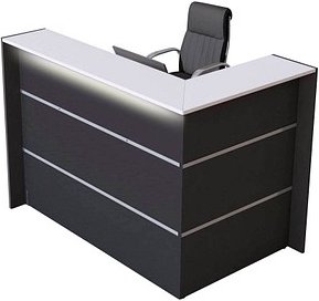 Thumbnail - Kerkmann Empfangstheke BARI L-Form, anthrazit, weiß 150,0 x 95,0 x 108,0 cm