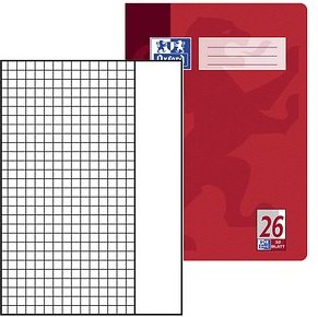 OXFORD Doppelheft Lineatur 26 kariert DIN A4 Außenrand, 32 Blatt