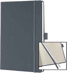 SIGEL Notizbuch Conceptum® ca. DIN A5 kariert, dunkelgrau Hardcover 194 Seiten, 1 St.
