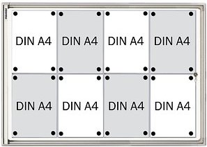 FRANKEN Schaukasten X-tra!Line silber 8x DIN A4 96,0 x 3,0 x 68,0 cm, 1 St.
