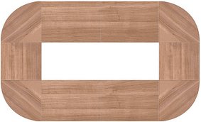 HAMMERBACHER Konferenztisch nussbaum oval, Rundrohr chrom, 400,0 x 240,0 x 72,0 - 74,0 cm