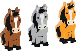 BRUNNEN Radiergummis Pferde farbsortiert, 3 St.