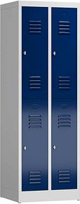 ClassiX Spind enzianblau, lichtgrau X-520221, 4 Schließfächer 59,0 x 50,0 x 180,0 cm