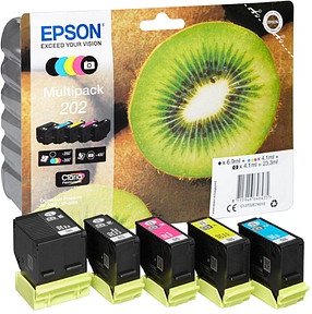 EPSON 202/T02E74 schwarz, Foto schwarz, cyan, magenta, gelb Druckerpatronen, 5er-Set
