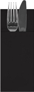 480 STARPAK Bestecktaschen Airlaid schwarz 8,5 x 20,0 cm