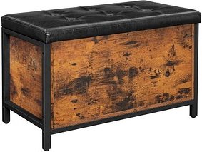 VASAGLE Sitztruhe LSC80BX vintagebraun, schwarz Holz 80,0 cm