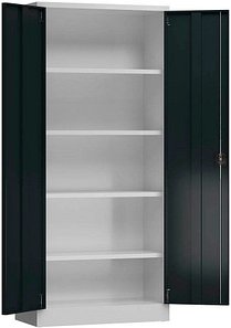 ClassiX Stahlschrank X-530338 anthrazit, lichtgrau 4 Fachböden 80,0 x 38,0 x 180,0 cm, aufgebaut, 1 St.