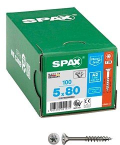 Thumbnail - SPAX® Universalschrauben T20 Senkkopf Edelstahl A2 0197000500803 5 mm x 80 mm, 100 St.