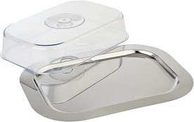 Thumbnail - APS Tablett mit Deckel FINESSE silber rechteckig 31,0 x 42,0 cm