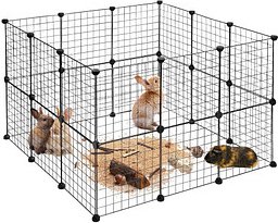 relaxdays Freilaufgehege silber 110,0 x 110,0 x 72,0 cm