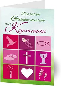 LUMA Kommunionkarte Symbole LU2047 DIN B6, 1 St.