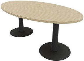 Quadrifoglio Konferenztisch Idea+ eiche oval, Säulenfuß grau, 200,0 x 110,0 x 74,0 cm