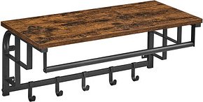 Thumbnail - VASAGLE Wandgarderobe LCR12BX braun Metall 5 Haken 66,0 x 27,0 cm
