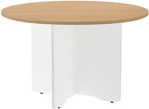 rocada Mehrzwecktisch weiß/eiche rund, Säulenfuß weiß, 120,0 x 120,0 x 72,0 cm