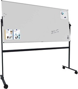 Legamaster mobiles Whiteboard UNITE 2,2 x 1,2 m weiß, schwarz lackierter Stahl