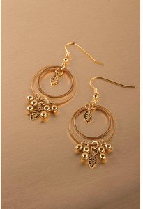 Thumbnail - Rayher Schmuck-Basteln-Set Ohrringe Boho Goldblatt gold