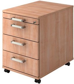 HAMMERBACHER Solid AC30 Rollcontainer nussbaum 4 Auszüge 42,8 x 58,0 x 59,0 cm