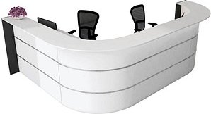 Thumbnail - Kerkmann Empfangstheke BARI L-Form, weiß, anthrazit 335,0 x 235,0 x 112,0 cm