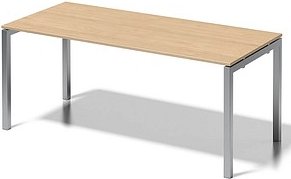 Thumbnail - BISLEY Cito Schreibtisch ahorn, silber rechteckig, 4-Fuß-Gestell silber 180,0 x 80,0 cm