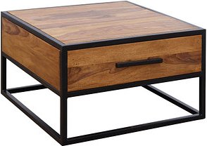 WOHNLING Couchtisch Massivholz sheesham 65,0 x 65,0 x 38,0 cm